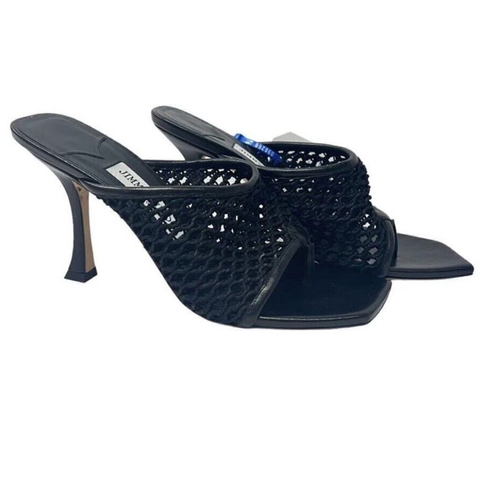 Jimmy Choo Black Mesh Mules Size 37